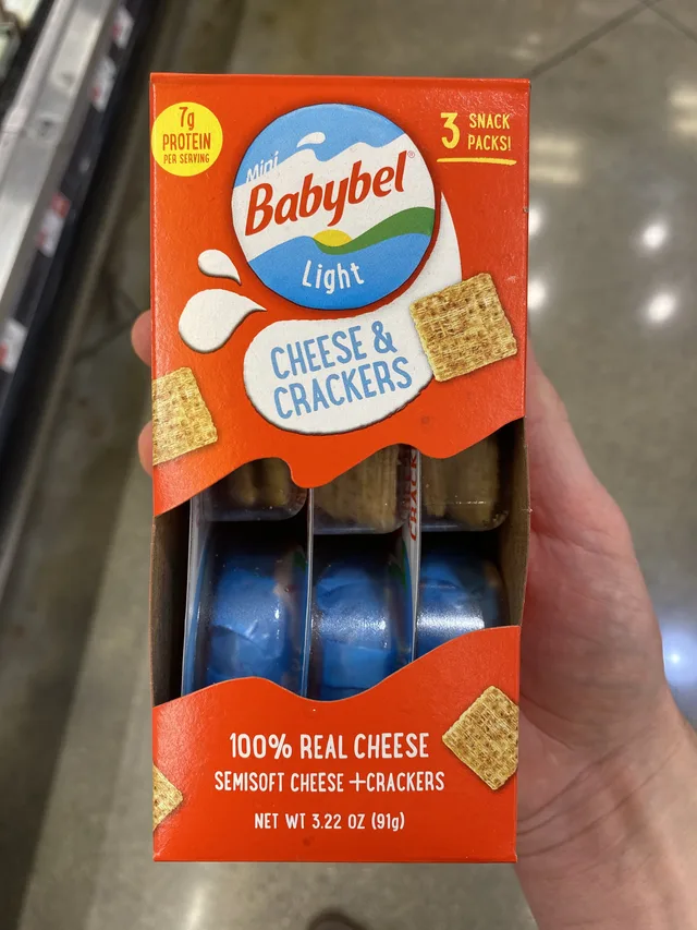 Mini light 100% real semisoft cheese + crackers snack by Babybel - Tier A kids snack