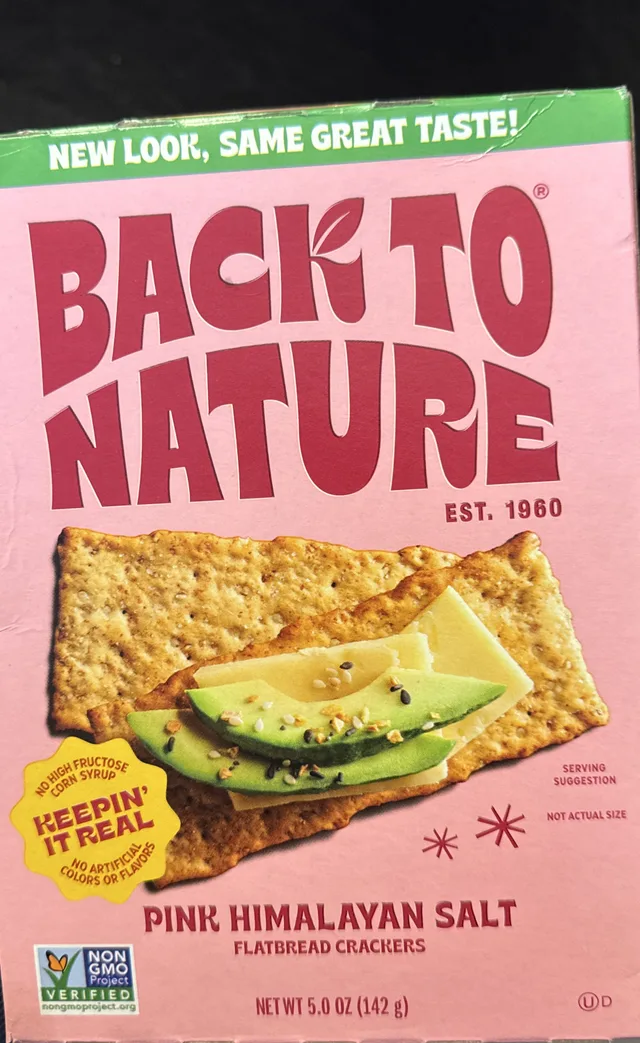 Pink Himalayan Salt Flatbread Crackers by Back to Nature - Tier C kids snack