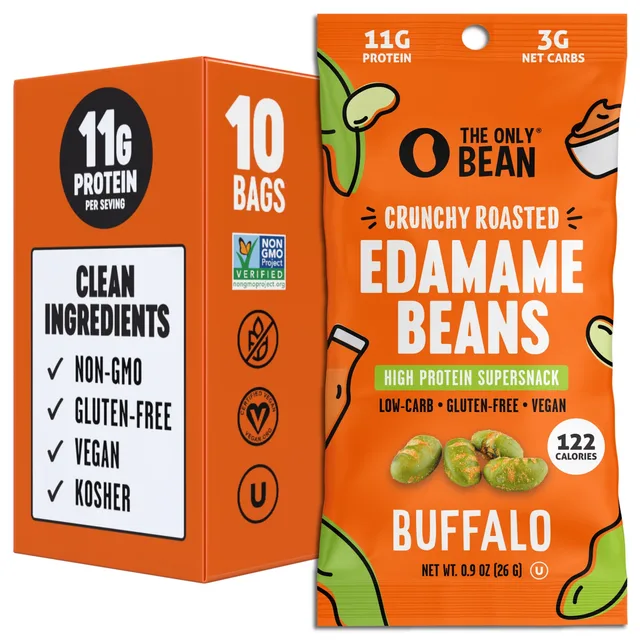 Crunchy Roasted Edamame — Buffalo by The Only Bean - Tier B kids snack