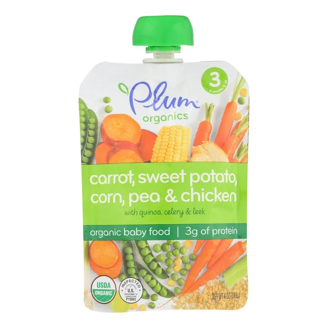 Organic Baby Food, Quinoa & Leeks With Chicken + Tarragon by Plum Organics - Tier C kids snack