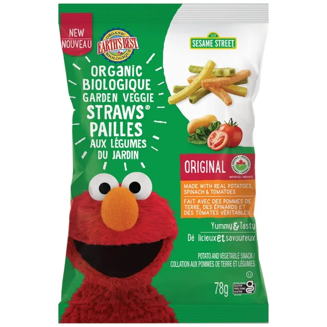 Garden veggie straws, vegetable and potato snack by Earth's Best - Tier C kids snack