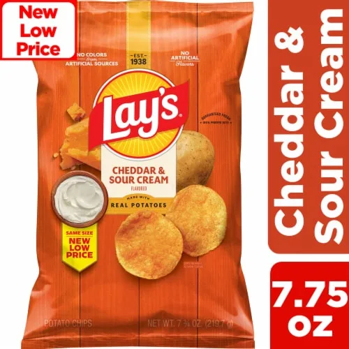 Cheddar & sour cream Potato chips by Lays - Tier B kids snack