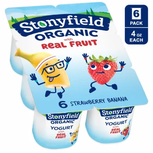 Organic Kids Zero Grams Added Sugar Cherry Apple Lowfat Yogurt Smoothies, 3.1 fl.oz by Stonyfield - Tier B kids snack