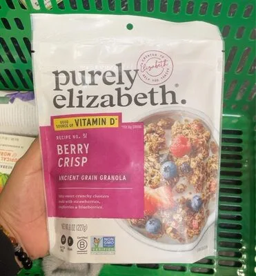 Berry Crisp Ancient Grain Granola With Vitamin D by Purely Elizabeth - Tier E kids snack