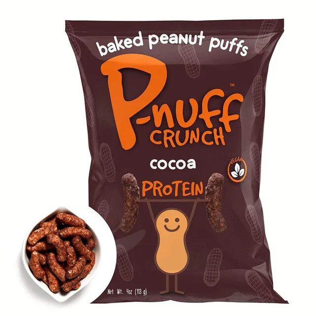 Baked peanut puffs cocoa by P-nuff - Tier C kids snack