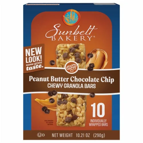 Peanut Butter Chocolate Chip Chewy Granola Bar by Sunbelt Bakery - Tier E kids snack