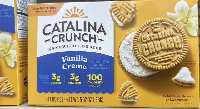 Vanilla creme Cookie by Catalina Crunch - Tier C kids snack