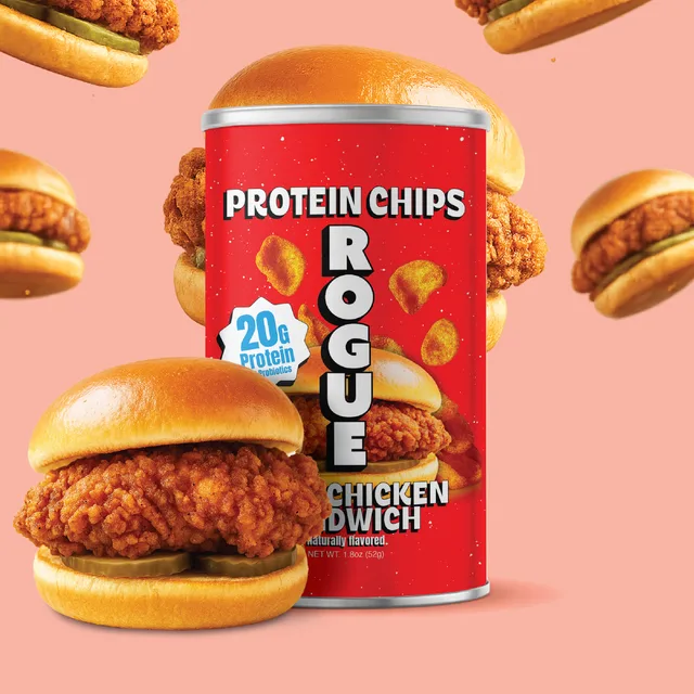 Rogue Spicy Chicken Sandwich Protein Chips (Can) by Rogue - Tier B kids snack