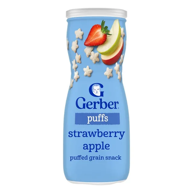 Gerber Non-GMO Baby Food Strawberry Apple Puffs Toddler Snacks by Gerber - Tier C kids snack