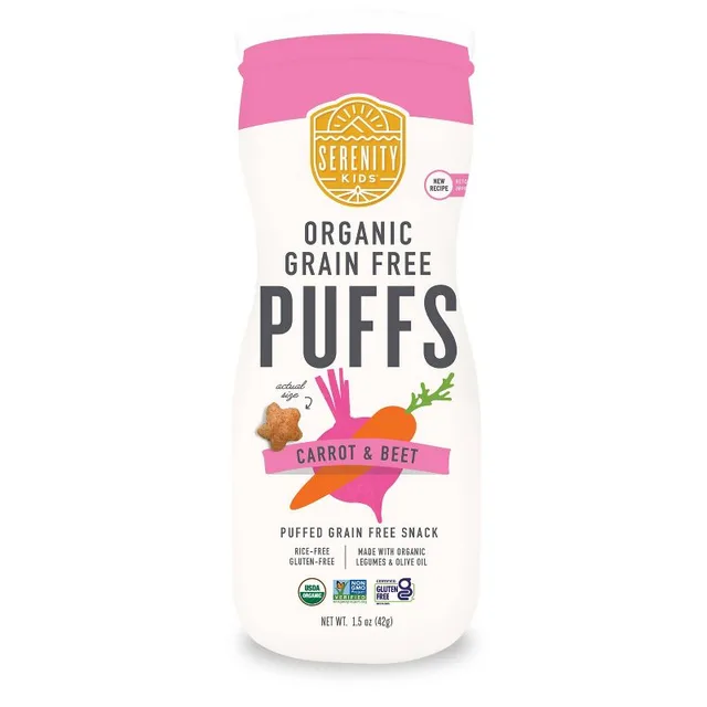 Serenity Kids Carrot & Beet Organic Grain Free Puffs Baby & Toddler Snacks by Serenity Kids - Tier A kids snack