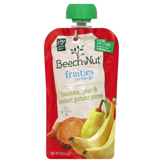 Fruities On-The-G0, Banana, Pear & Sweet Potato Puree by Beech-Nut - Tier B kids snack