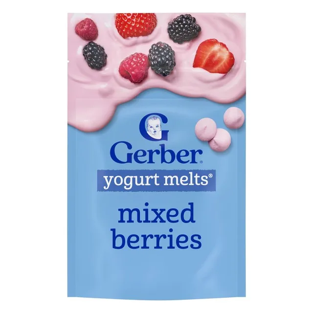 Gerber Baby Food Mixed Berries Freeze-Dried Yogurt Melts Baby Snack by Gerber - Tier C kids snack