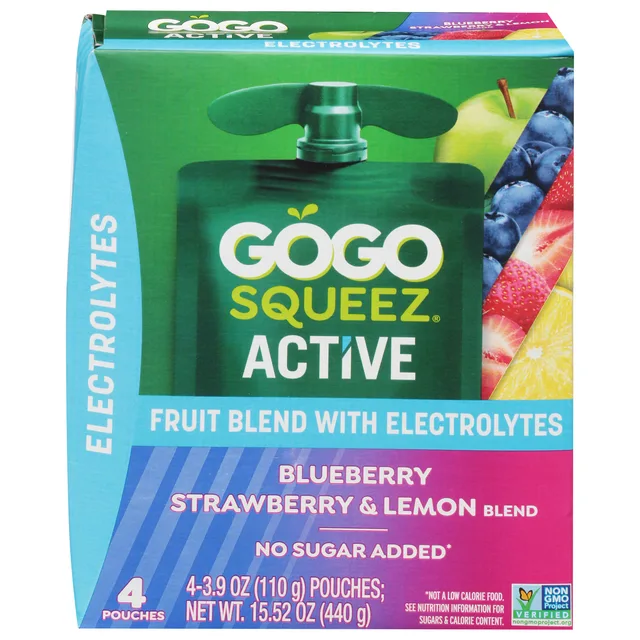 Blueberry Strawberry & Lemon Blend by GoGo squeeZ - Tier B kids snack