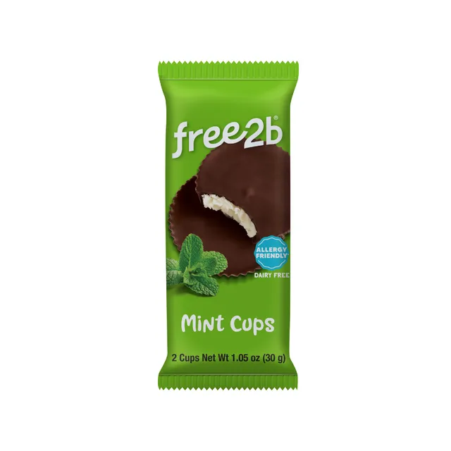 Dark Chocolat Mint Cups by Free2b Foods - Tier E kids snack