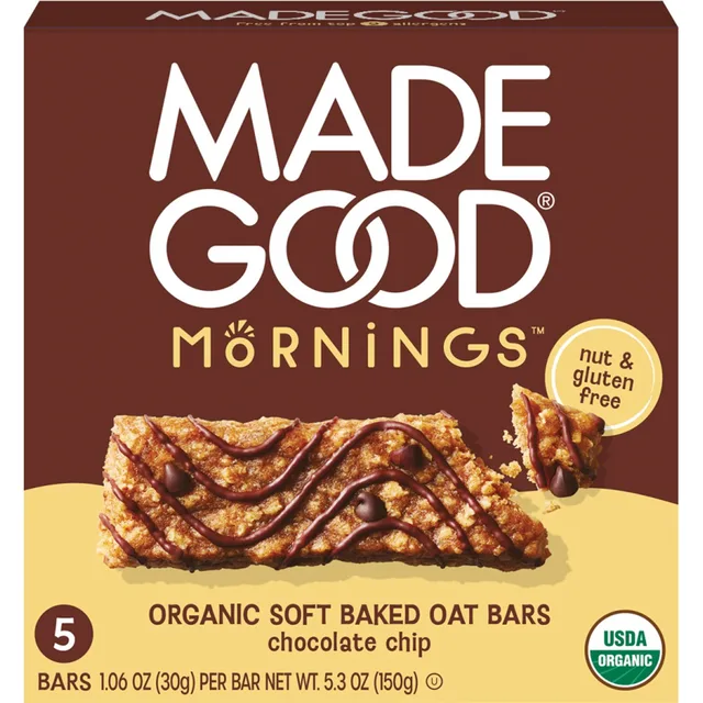 ORGANIC SOFT BAKED OAT BAR chocolate chip by MadeGood - Tier C kids snack