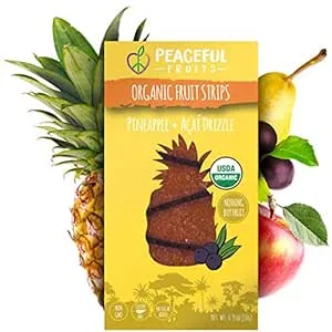 Organic Pineapple Fruit Strip by Peaceful Fruits - Tier B kids snack
