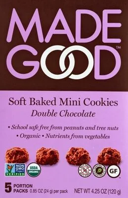 Soft Baked Mini Cookies Double Chocolate by MadeGood - Tier E kids snack