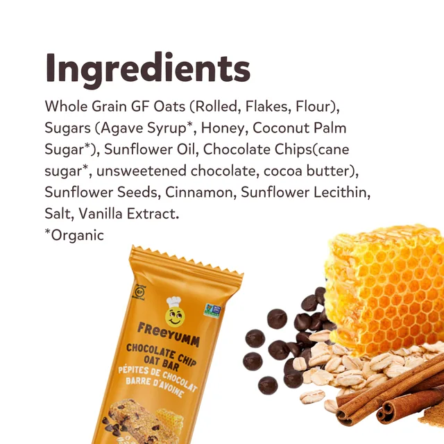 Chocolate Chip Soft Baked Bars by FreeYumm - Tier E kids snack