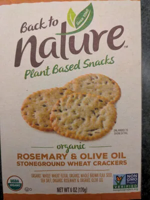 Organic Rosemary & Olive Oil Stoneground Wheat Crackers by Back to Nature - Tier C kids snack