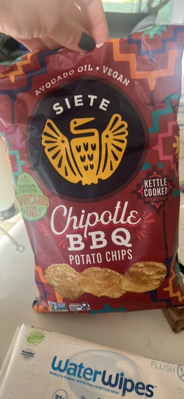 Chipotle BBQ Kettle Cooked Potato Chips by Siete - Tier C kids snack