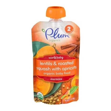 Lentils & Roasted Squash With Apricots, Organic Baby Food by Plum Organics - Tier C kids snack