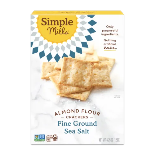 Fine Ground Sea Salt Almond Flour Crackers by Simple Mills - Tier A kids snack