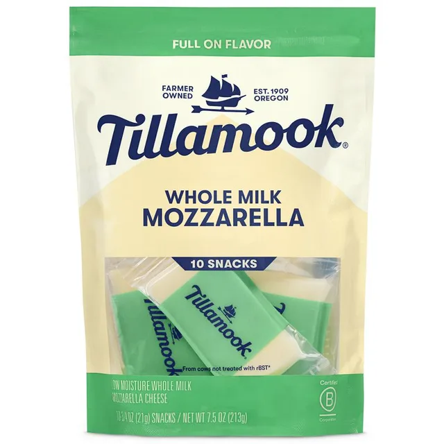 Tillamook Whole Milk Mozzarella Cheese Snack Portion by Tillamook - Tier A kids snack