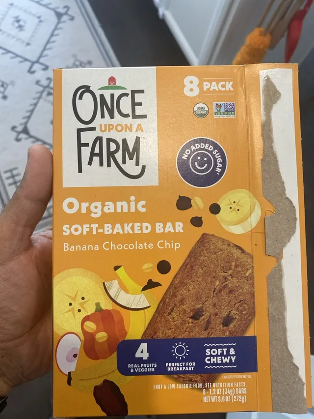 Organic SOFT-BAKED BAR Banana Chocolate Chip by Once Upon a Farm - Tier B kids snack
