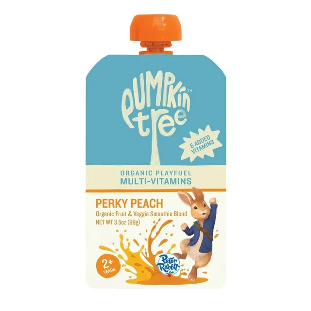 Peter Rabbit Organics Pumpkin Tree Organic PlayFuel Multi-Vitamin Perky Peach Pouch by Peter Rabbit Organics - Tier B kids snack