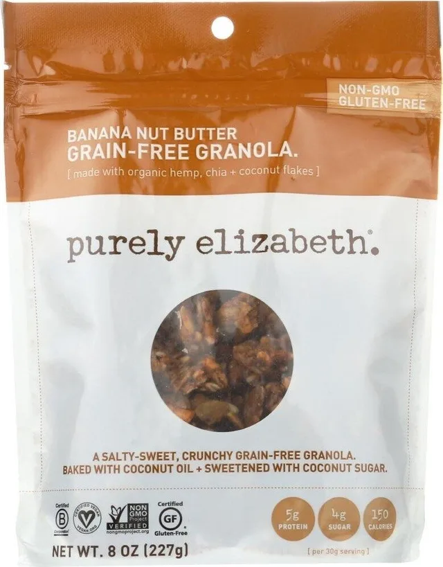 Banana Nut Butter Nut Granola by Purely Elizabeth - Tier C kids snack