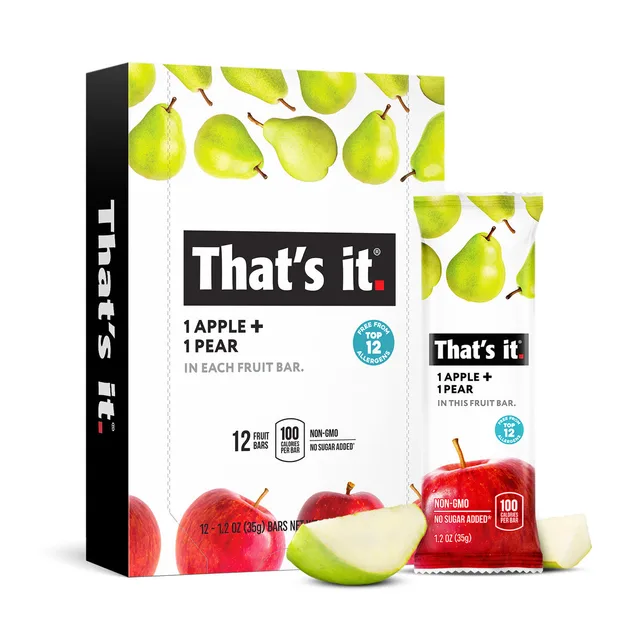 Apple + Pear Fruit Bar by That's It - Tier B kids snack