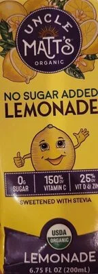 Uncle Matt's Organic No Sugar Added Lemonade Juice Box by Uncle Matt's Organic - Tier A kids snack