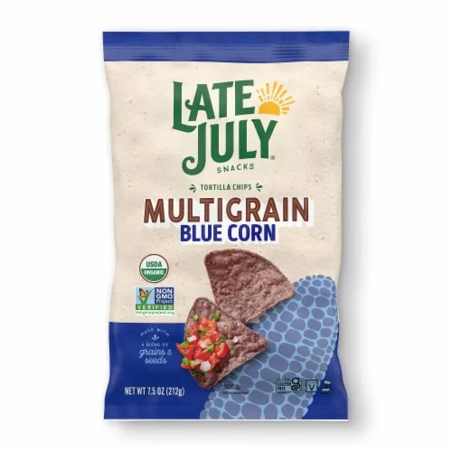 Blue Corn Multigrain Tortilla Chips by Late July - Tier A kids snack