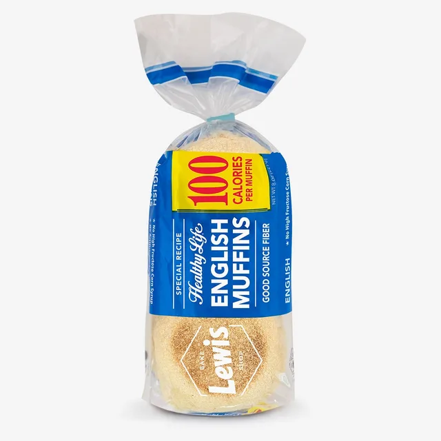 Healthy Life, English Muffins, 100% Whole Wheat by Lewis Bakeries - Tier D kids snack