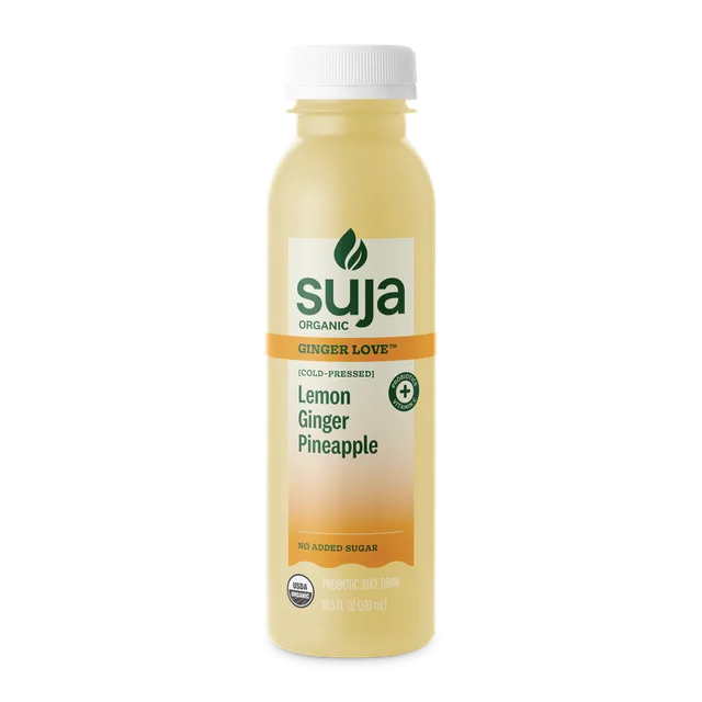 Suja Organic Ginger Love™ (Lemon Ginger Pineapple, Cold-Pressed Probiotic Juice Drink) by Suja Organic - Tier B kids snack