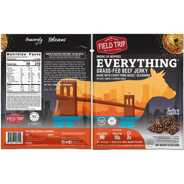 Brooklyn Everything Bagel Grass-Fed Beef Jerky by Field Trip - Tier E kids snack