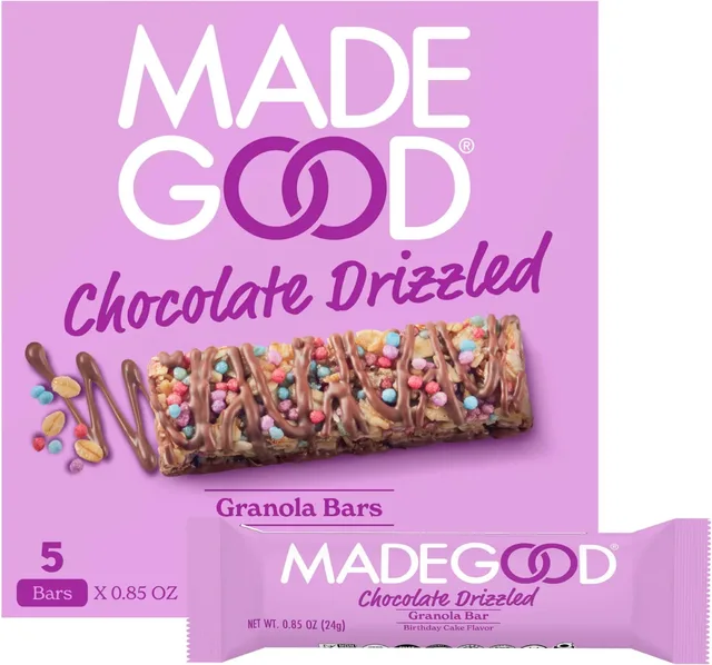 Chocolate Drizzled Granola Minis by MadeGood - Tier D kids snack