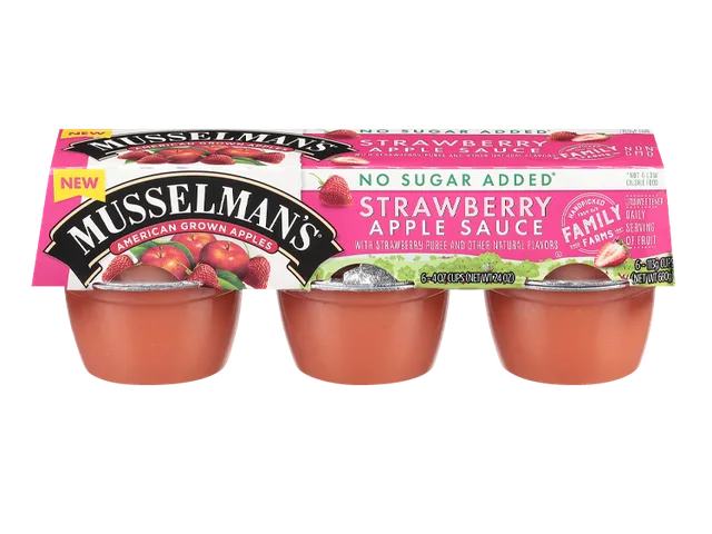No Sugar Added Strawberry Apple Sauce Cups by Musselman's - Tier B kids snack