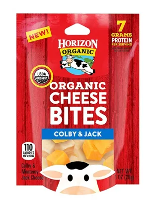 Colby & jack organic cheese bites by Horizon Organic - Tier A kids snack