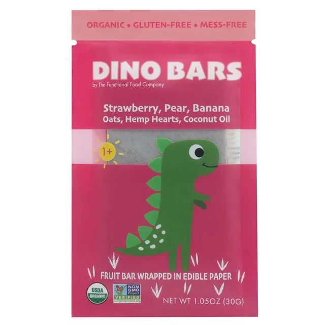 Strawberry Organic Fruit Bar by Dino Bars - Tier C kids snack