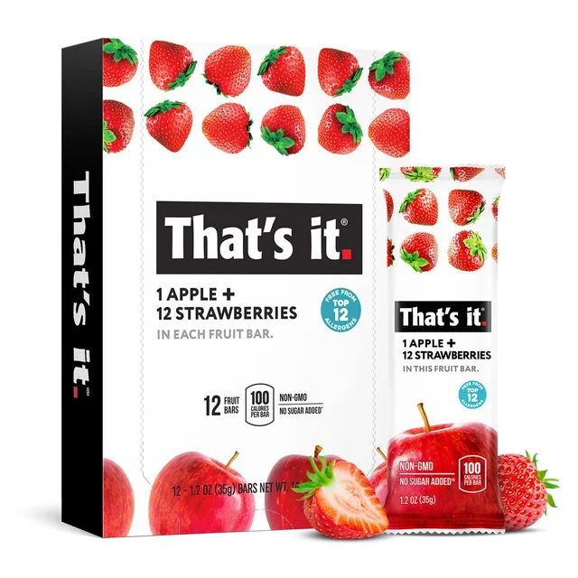 Apple + Strawberry Fruit Bar by That's It - Tier B kids snack