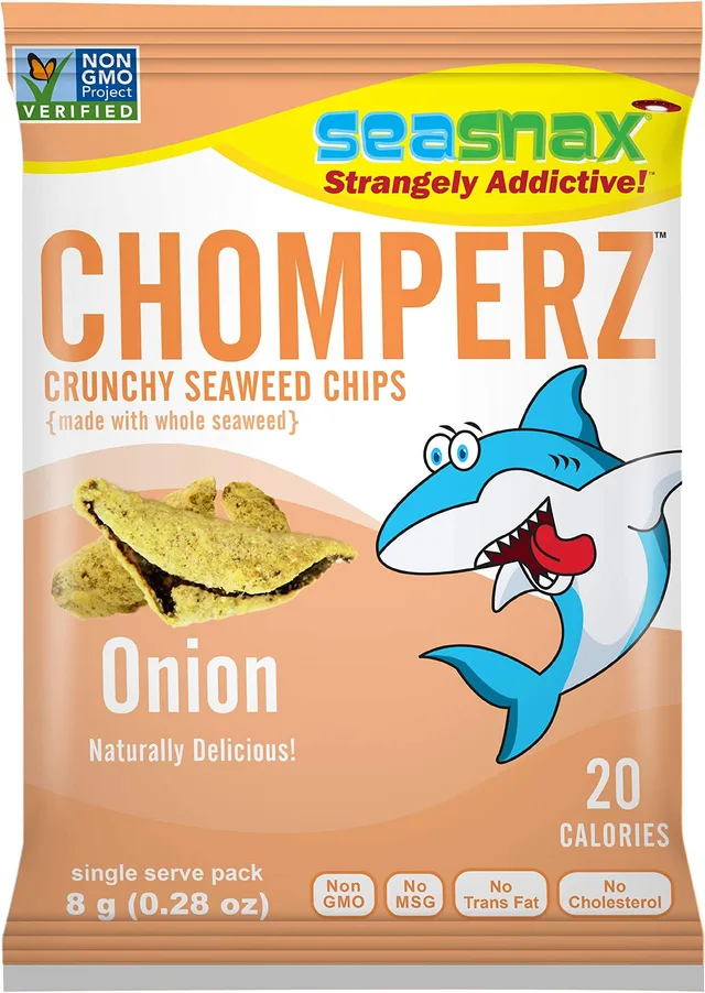 Chomperz Crunchy Seaweed Chips Onion by SeaSnax - Tier B kids snack
