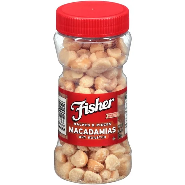 Dry Roasted Macadamias Halves & Pieces by Fisher - Tier C kids snack