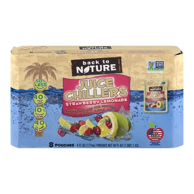 Juice Chillers Drink From Concentrate, Strawberry, Lemonade by Back to Nature - Tier E kids snack