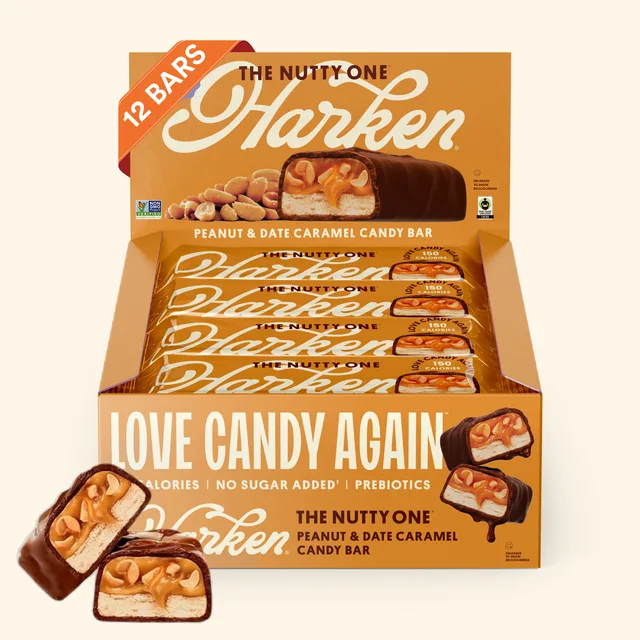 Harken The Nutty One - Peanuts & Date Caramel Candy Bar (Full Size) by Harken Sweets - Tier B kids snack