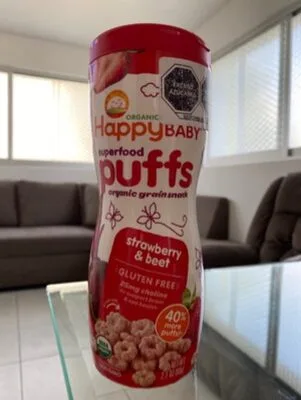 Organic Superfood Puffs, Strawberry & Beet by Happy Baby - Tier C kids snack