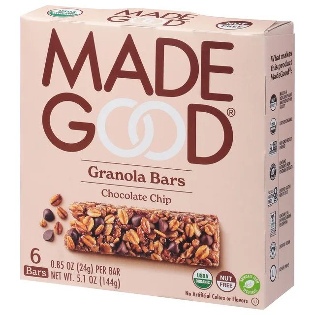 Chocolate Chip Granola Bar by MadeGood - Tier D kids snack