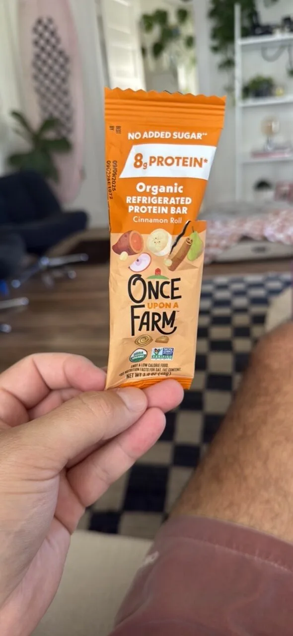 Organic Refrigerated Protein Bar Cinnamon Roll by Once Upon a Farm - Tier B kids snack