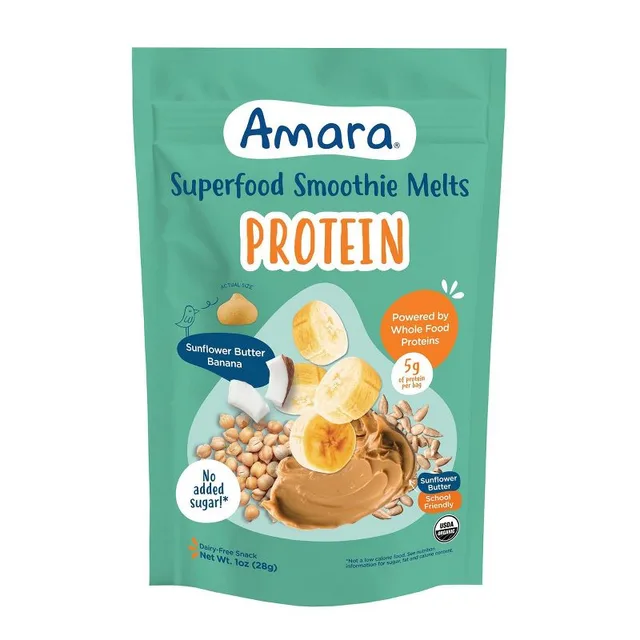 Amara Organic Sunflower Butter Banana Protein Blend Superfood Smoothie Melts by Amara - Tier B kids snack