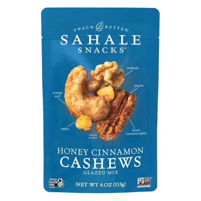 Honey Cinnamon Cashews Glazed Mix by Sahale Snacks - Tier E kids snack